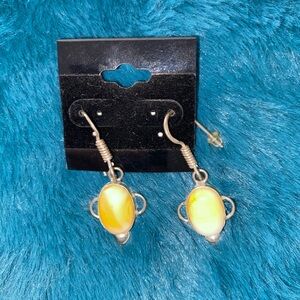 Agate 925  sterling Silver Yellow Agate Earrings KBJ fashion jewelry.